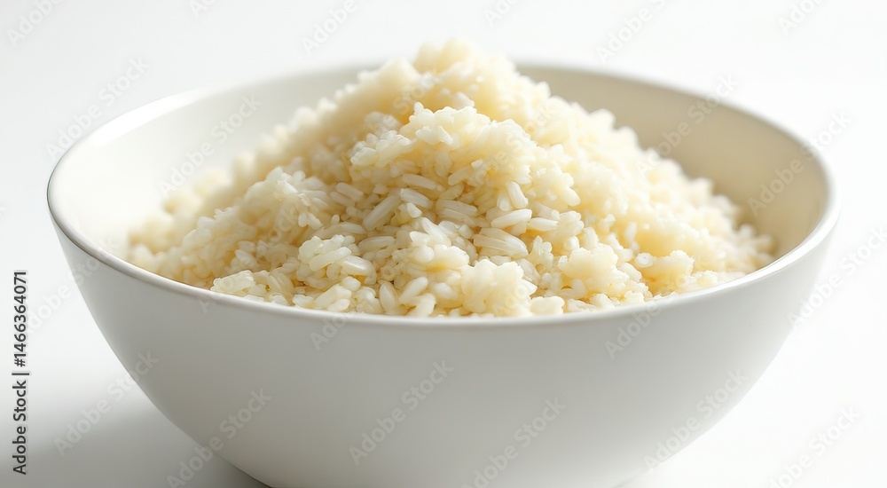 Steaming Bowl of White Rice Ready for Serving and Enjoyment Steaming Bowl of White Rice Ready for Serving and Enjoyment