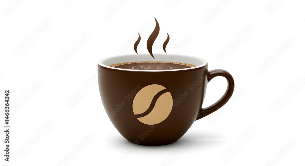 Obraz premium Hot Coffee Cup with Bean