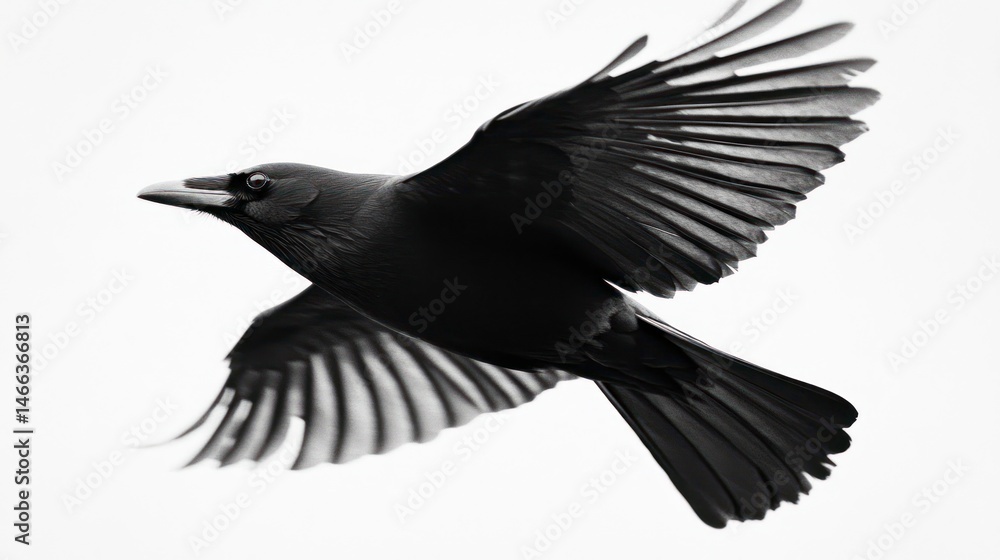 Obraz premium Black Raven in Flight