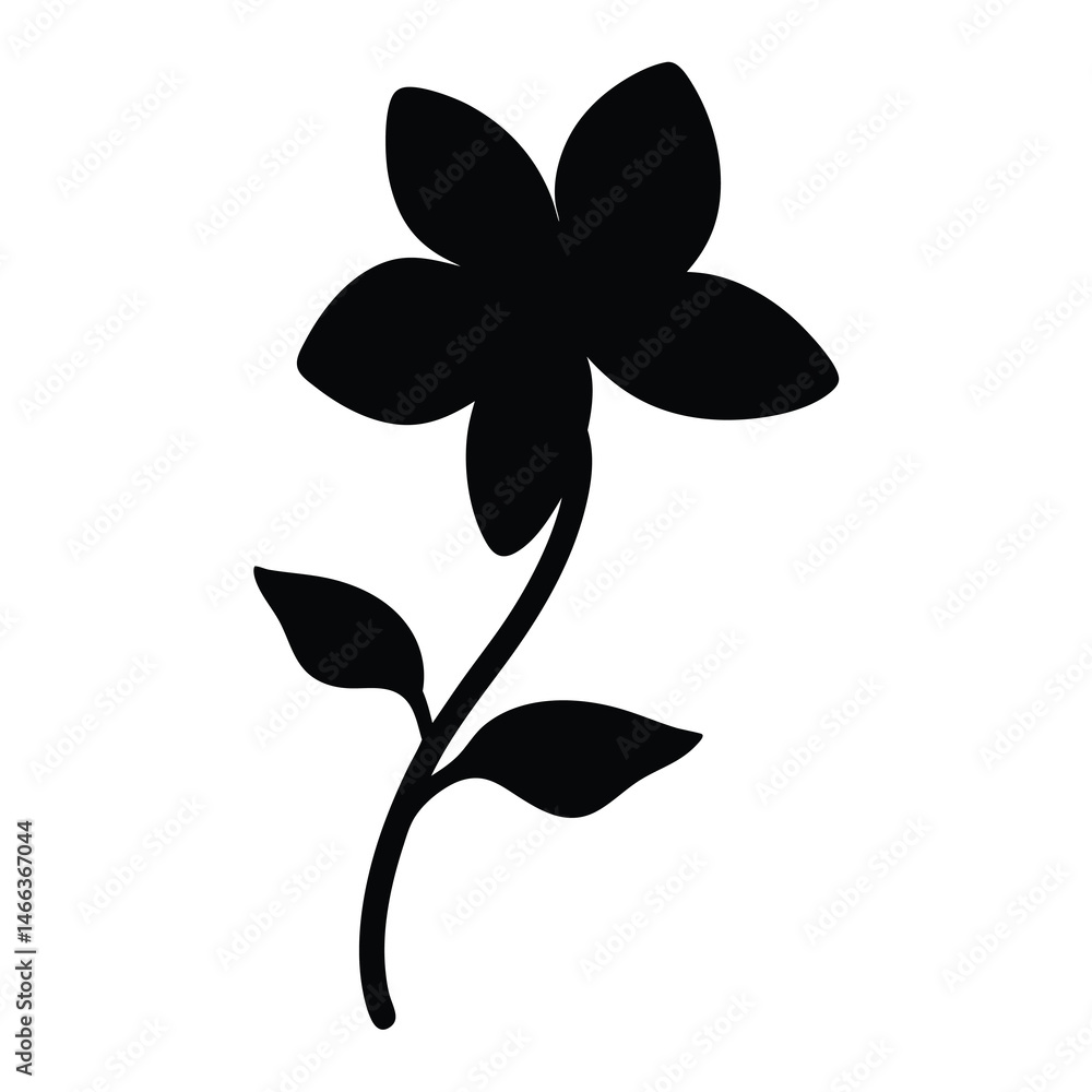 Obraz premium Black and white illustration of azalea , flower silhouette vector designs.