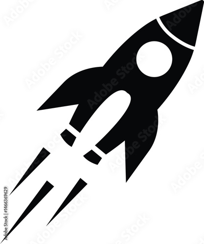 Space ship icon. rocket vector symbol isolated on transparent background. Rocketship logo astronaut, spaceship, technology, fast speed booster fly for flight. Element for app and web.