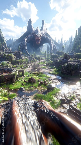92. A dynamic jungle scene showcases the intricate relationships between species coexisting in a vibrant ecosystem. Towering trees create a natural canopy, where colorful birds flit between 