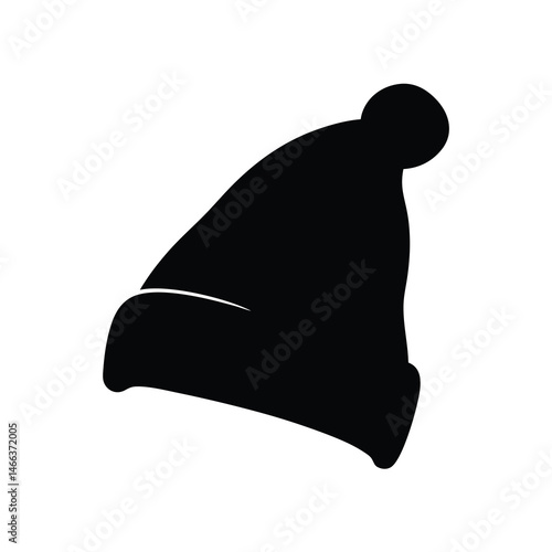 beanies vector silhouette icon, black and white illustration of footwear.