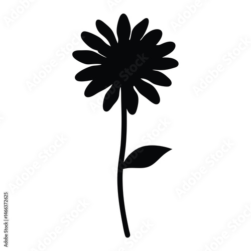 Black and white illustration of bee balm , flower silhouette vector designs.