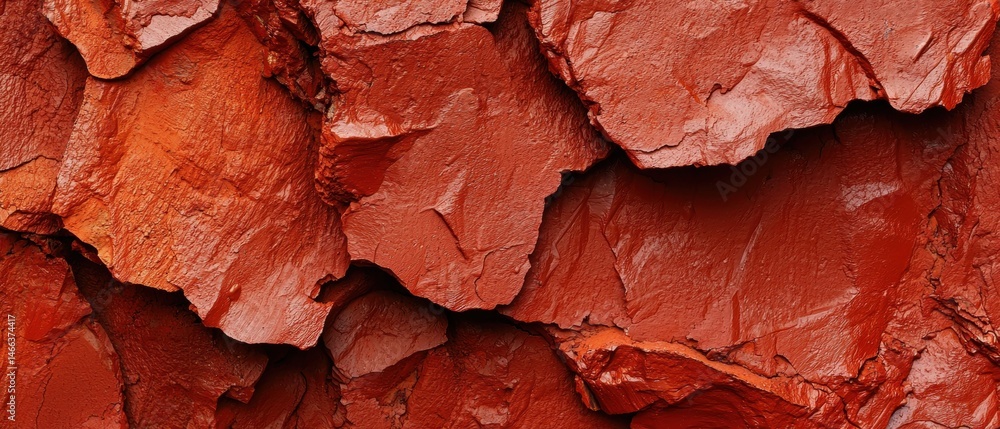Naklejka premium A close up of a red rock with a rough texture