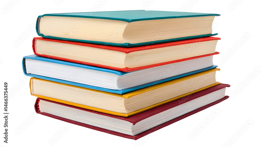 Stack of Colorful Hardcover Books on Black Background Stack of Colorful Hardcover Books on Black Background