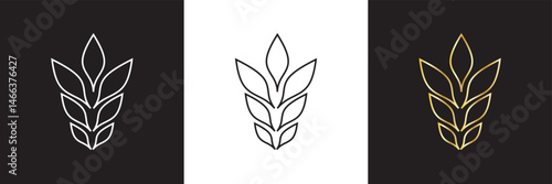 Beautiful   Art Deco icon.  Palmette ornates from  fashion and design trends icon.  Vector for websites, mobile interfaces, presentations, banner, visual branding etc. EPS 10