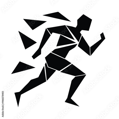 runner silhouette abstract shapes