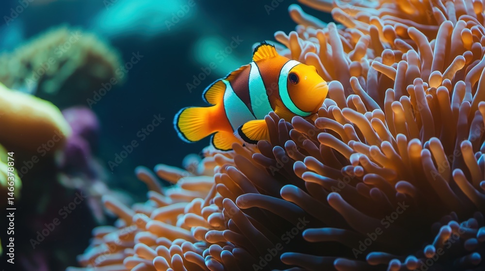 Clownfish in anemone