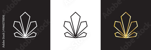 Beautiful   Art Deco icon.  Palmette ornates from  fashion and design trends icon.  Vector for websites, mobile interfaces, presentations, banner, visual branding etc. EPS 10