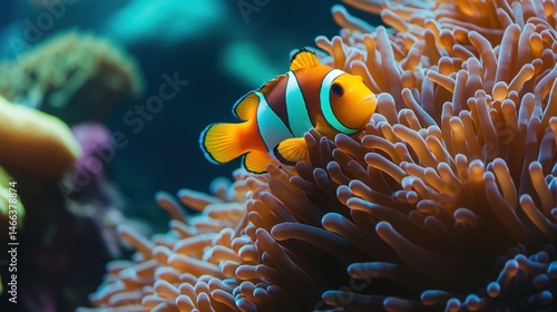 Obraz na płótnie Clownfish in anemone w salonie