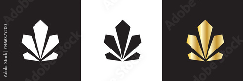 Beautiful   Art Deco icon.  Palmette ornates from  fashion and design trends icon.  Vector for websites, mobile interfaces, presentations, banner, visual branding etc. EPS 10