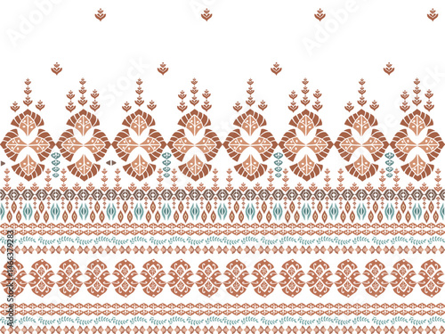 Modern brown Boho pattern native India pattern on background.
