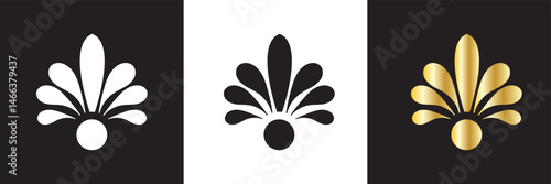 Beautiful   Art Deco icon.  Palmette ornates from  fashion and design trends icon.  Vector for websites, mobile interfaces, presentations, banner, visual branding etc. EPS 10