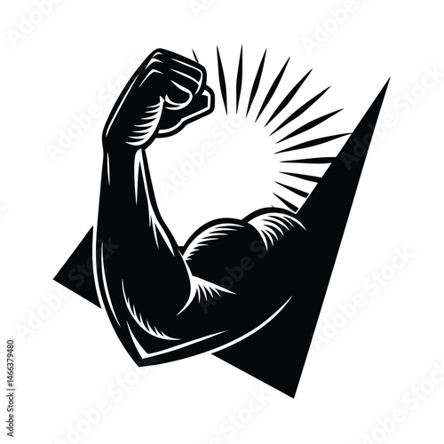 arm flexing dramatic lighting