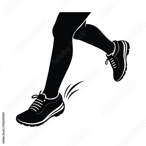close up runners feet hitting pavement
