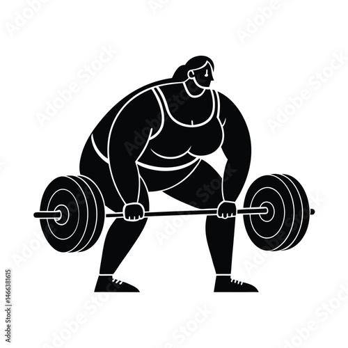 curvy person deadlifting energetic gym
