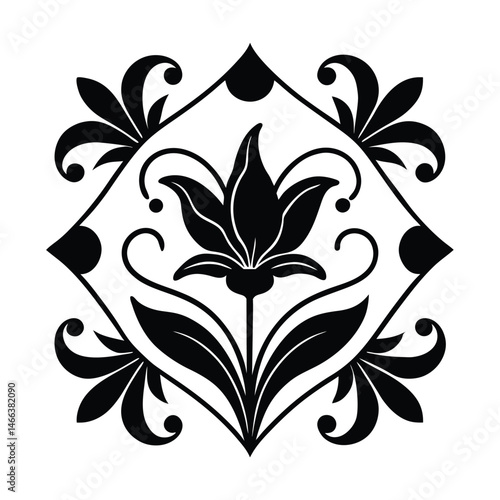 dutch tile design blue lily valley