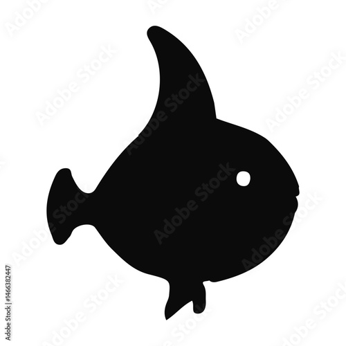 Vector Silhouette Collection of Marine Life: Various Fish, Dolphins, Sea Plants, and Bubbles, Black and White Illustration Set: Diverse Shapes of Fish, Dolphins, Algae, Air Bubbles in Vector Format