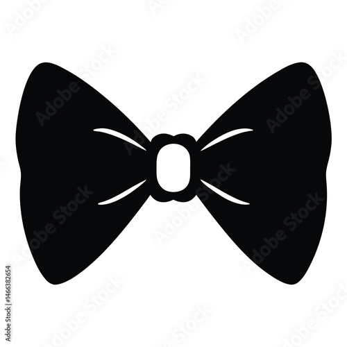 bow ties vector silhouette icon, black and white illustration of footwear.