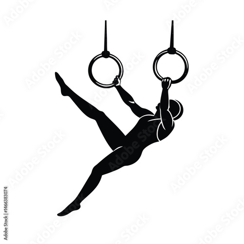 gymnast suspended air rings