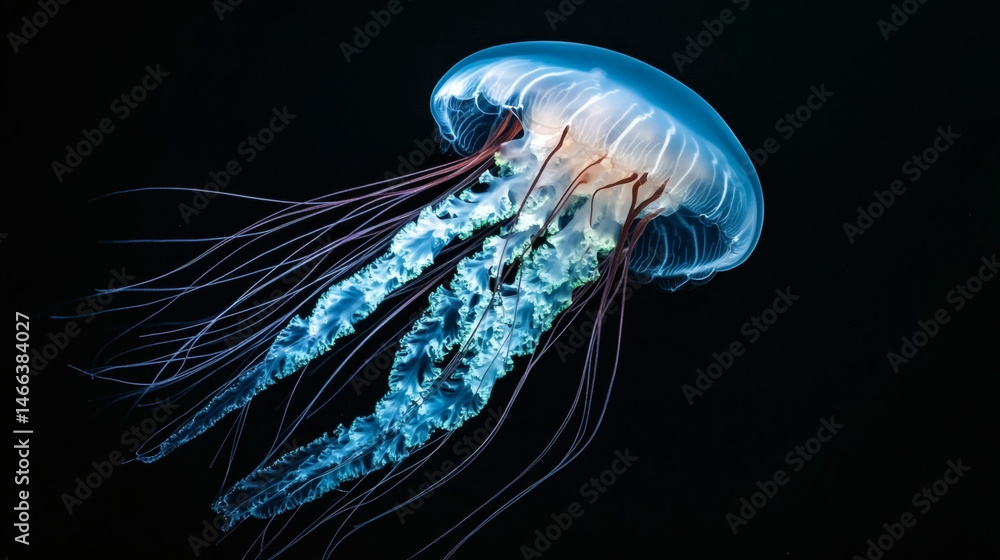 Bioluminescent Blue Jellyfish: Mesmerizing Deep Sea Creature Art Bioluminescent Blue Jellyfish: Mesmerizing Deep Sea Creature Art