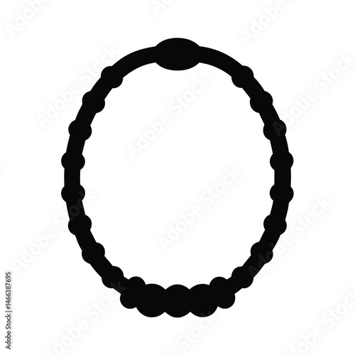 bracelets vector silhouette icon, black and white illustration of footwear.
