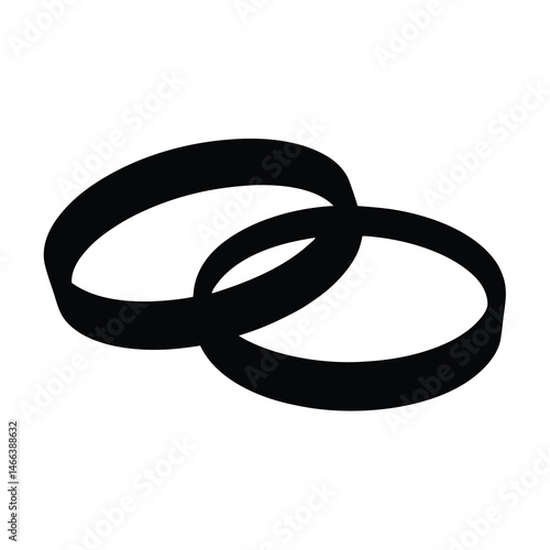 bracelets vector silhouette icon, black and white illustration of footwear.