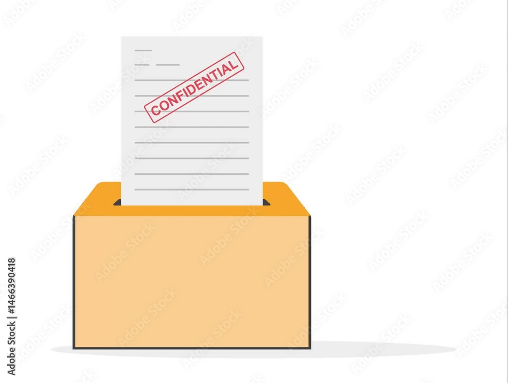 Paper shredder confidential and private document office information protection.
Paper shredder confidential and private document office information protection.