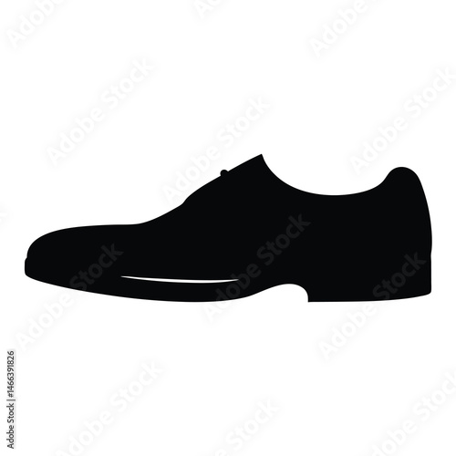 brogues vector silhouette icon, black and white illustration of footwear.