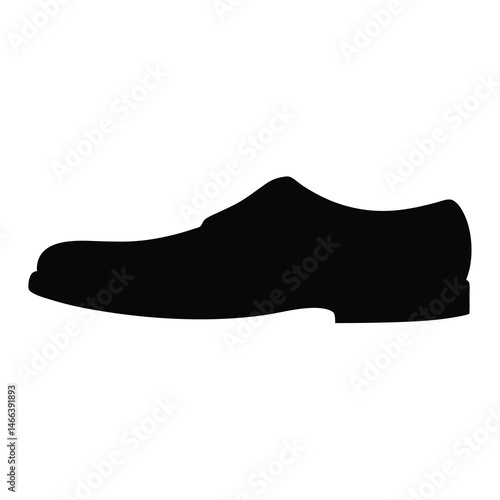 brogues vector silhouette icon, black and white illustration of footwear.