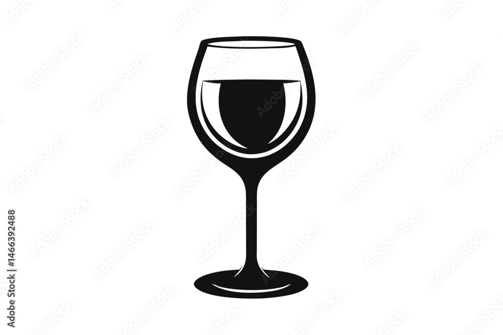 Obraz premium A stylized glass filled with liquid is centrally displayed against a white backdrop