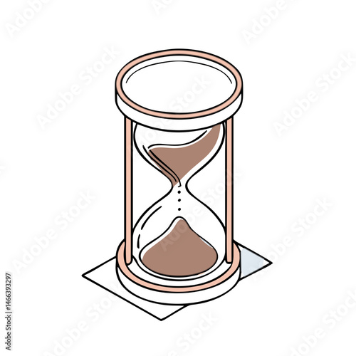Isometric Hourglass Timer Icon for Time Management Applications, Deadline Illustrations and Process Flow Visualizations - Suitable for Business and Educational Content