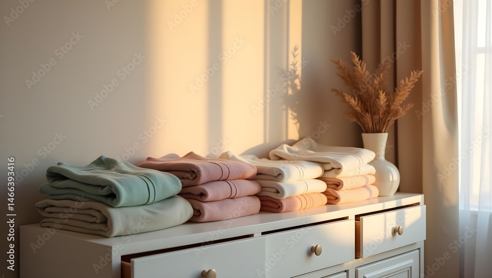 white dresser, books, lamps, decor, cozy, warm lighting, home interior, minimalist, natural light, wooden accents
