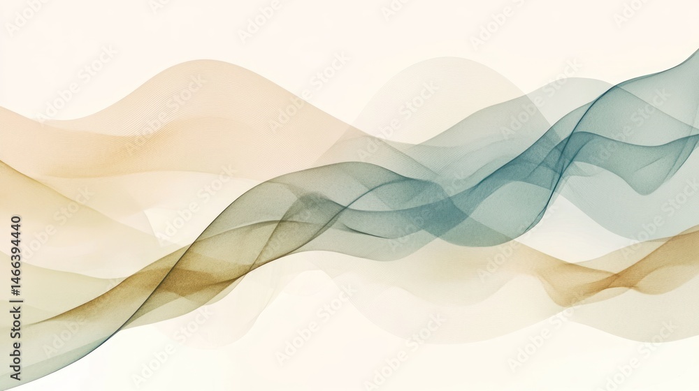 Fototapeta premium Abstract design with flowing, translucent waves.