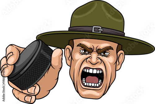 Photography Drill Instructor Sergeant Ice Hockey Sports Mascot