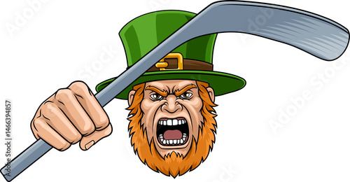 Photography Leprechaun Celtic Irish Ice Hockey Sports Mascot