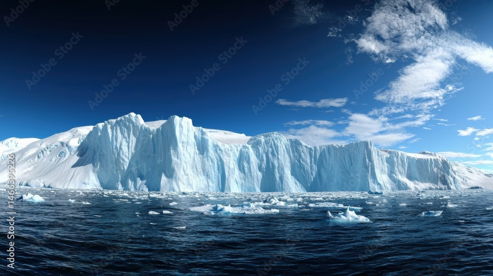 Fototapeta premium an iceberg in the ocean with blue sky