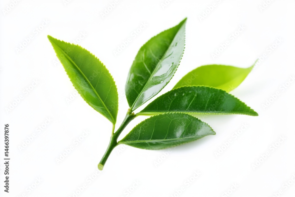 Obraz premium green tea on a white background