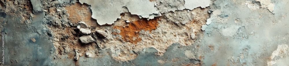 Naklejka premium Weathered Surface with Peeling Paint and Rust Undertones