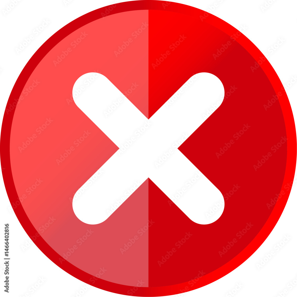 Obraz premium red cross icon glossy round symbol vector isolated 