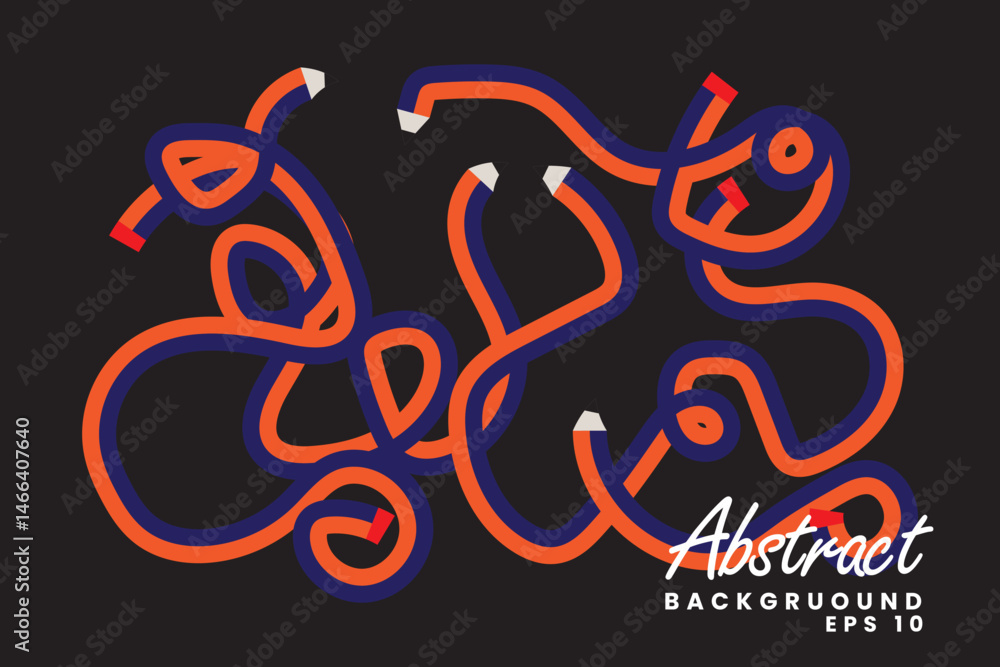 Obraz premium Illustration of Minimalist Abstract Pencil in Variation Colour Background. Suitable for poster and banner. Vector EPS 10