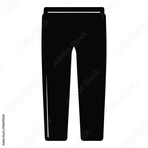 chinos vector silhouette icon, black and white illustration of clothing.