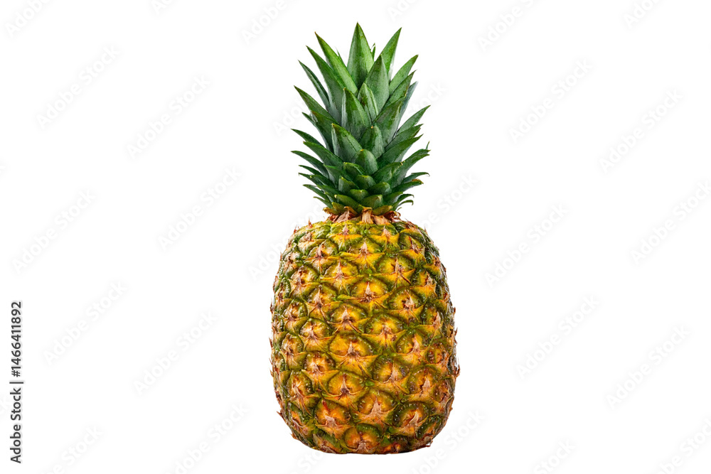 Fototapeta premium Realistic photograph of a complete pineapple on a transparent background