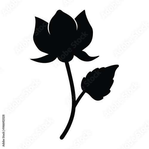 cloudberry vector silhouette icon, black and white illustration of fruits.