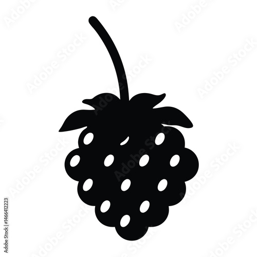 cloudberry vector silhouette icon, black and white illustration of fruits.