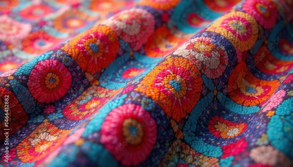 Close-up of fabric swatch showcasing repeating geometric design, design, wallpaper, illustration Close-up of fabric swatch showcasing repeating geometric design, design, wallpaper, illustration