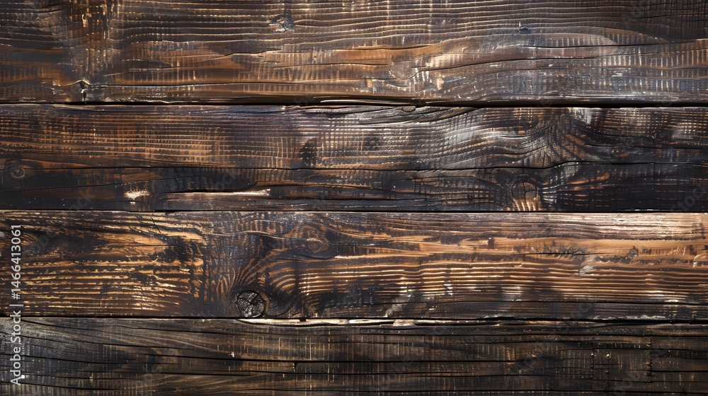 Naklejka premium Rustic Wood Surface: A textured rustic wood surface background, ideal for displaying handmade or natural products. 