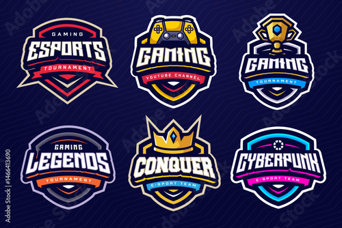 Esports Gaming Logo Bundle Collection Set for Esports Team or Gaming Tournament