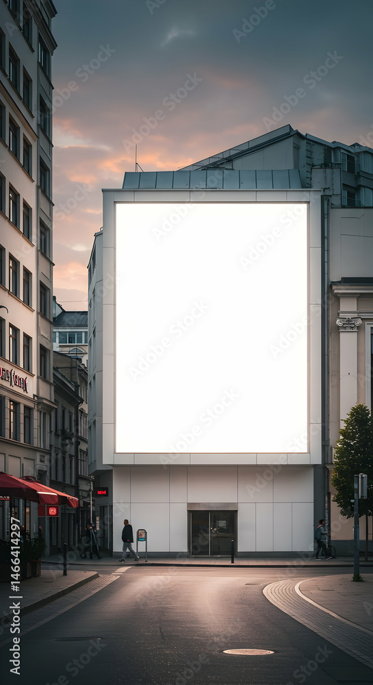 Blank billboard mockup on city building exterior urban advertising space large format poster display advertisement template Blank billboard mockup on city building exterior urban advertising space large format poster display advertisement template